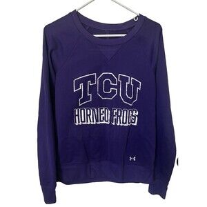 UNDER ARMOUR Sweatshirt Womens Sz M TCU Horned Frogs Pullover Purple College